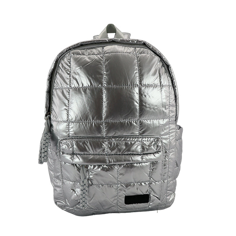 MOCHILA BRILLANTES PLATEADA