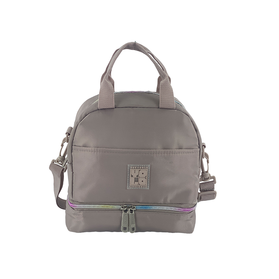 LONCHERA ROSADO CLARO ZIPPER DE COLORES