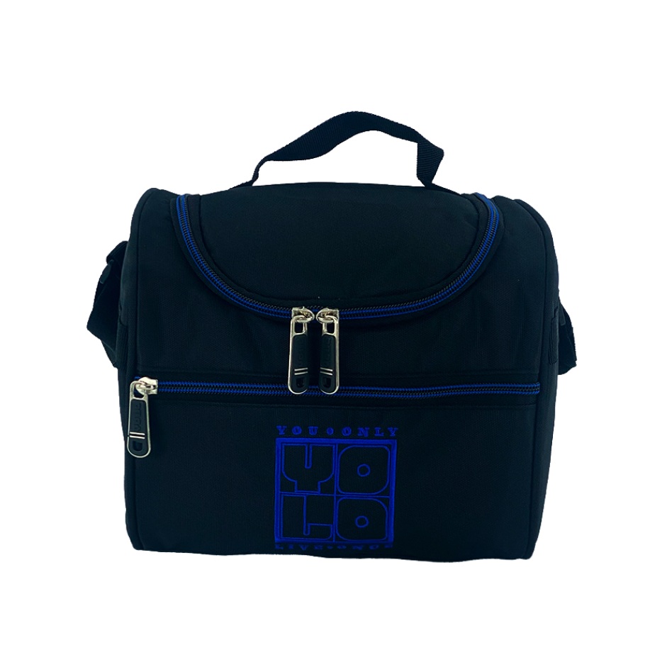 LONCHERA NEGRA CON AZUL