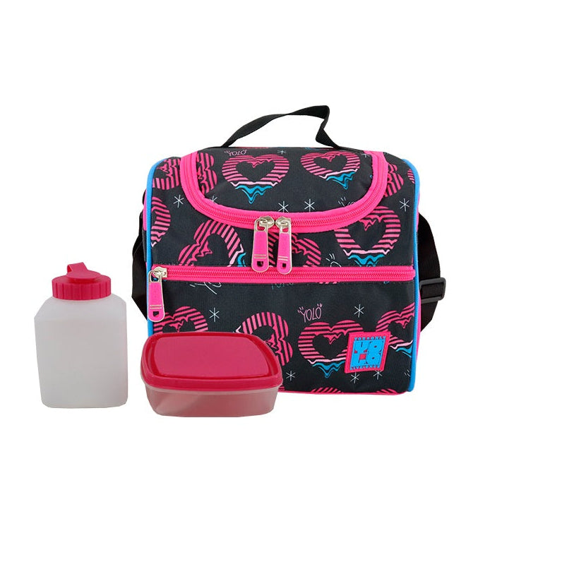 SET DE MOCHILA CON RUEDA, LONCHERA Y CARTUCHERA (corazones)