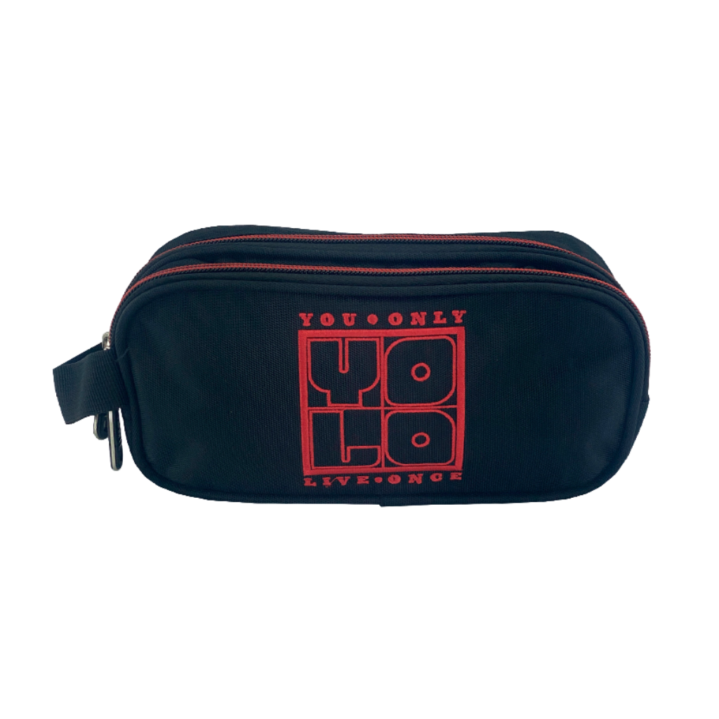 CARTUCHERA NEGRA CON ROJO