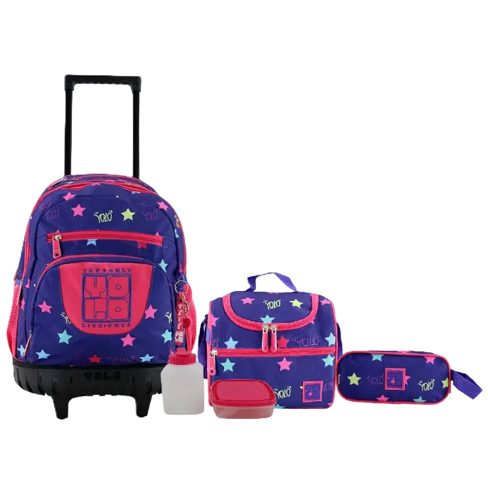 SET DE MOCHILA CON RUEDA, LONCHERA Y CARTUCHERA