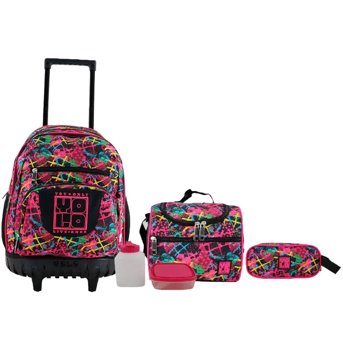 SET DE MOCHILA CON RUEDA, LONCHERA Y CARTUCHERA DE LINEAS